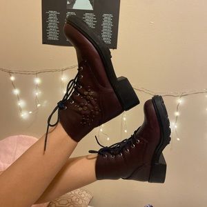 Cream Soda Combat Boots